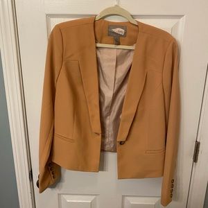 NWT L Forever 21 Love 21 Womens Blazer Jacket Crop Top Blush Tan Pink Salmon